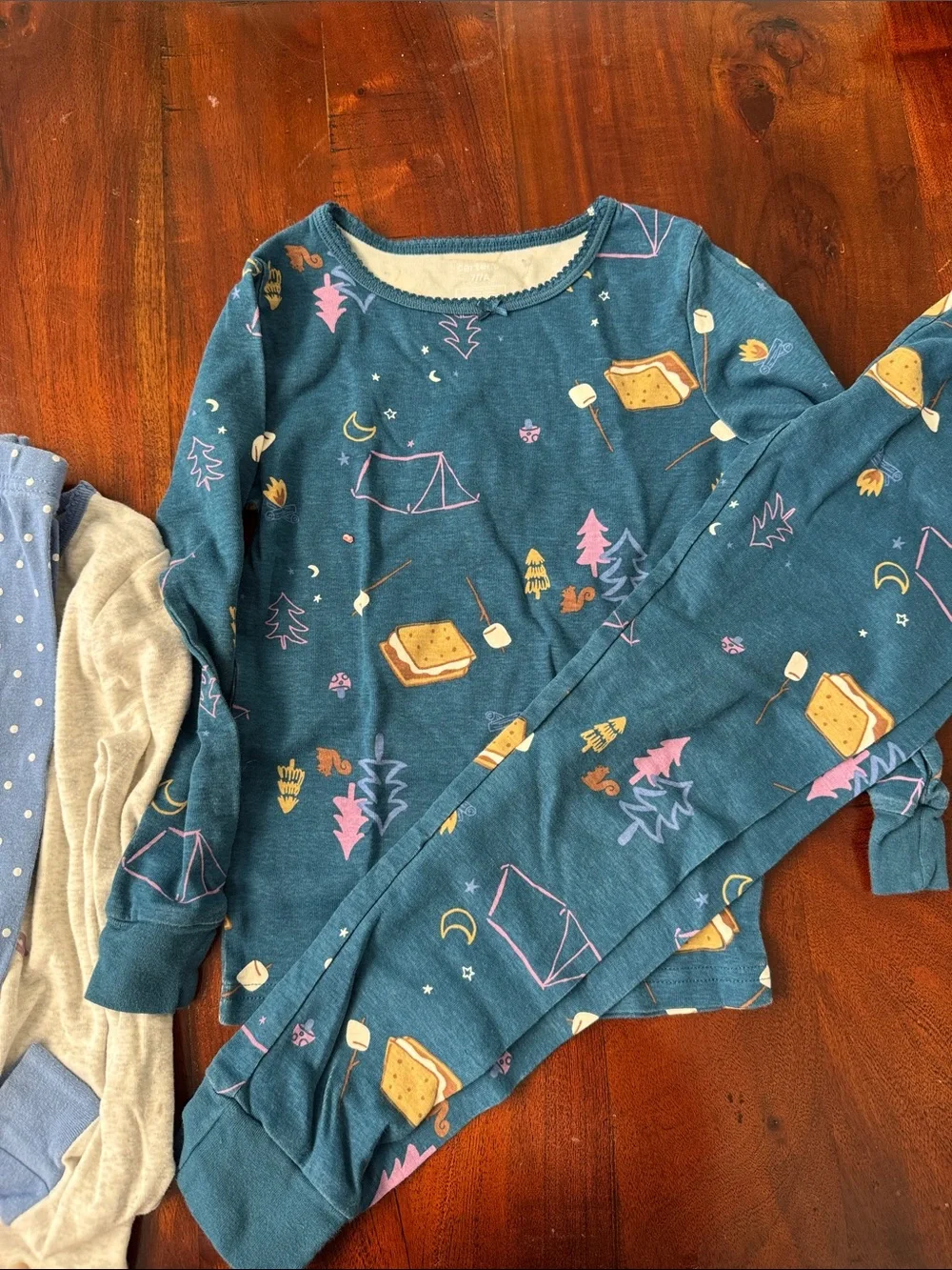 Carter's Teal and Light Gray Girls' Two-Piece Pajama Sets - Camp & Stars